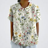Sophia | Bedruckte Blumenbluse – Weiß mit Blumen