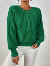 Louisa™ | Handgehäkelter Pullover – Grün