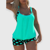 Giselle | Charmanter Punkte Tankini – Cyan