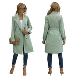 Knielanger Trenchcoat für Damen | Lässig – Grün