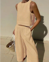 Agneta |  Zweiteiliges Set – Khaki