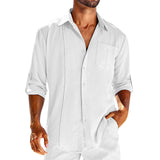 Donato - Langärmeliges Freizeithemd Top – Weiß