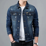 Dave wellington gewaschene jeansjacke – Dunkelblau