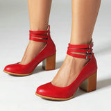 Casilda | Elegante Sandalen mit Knöchelriemen und robuster Sohle – Rot