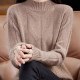 Karmen - Gemütlicher Retro-Strickpullover – Camel