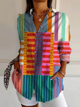 Rikke | Gestreiftes Spectrum-Shirt – Multicolor