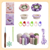2+2 Gratis | GarnBlüte™ Stressfreier Häkelspaß – 🌼2 Lila + 2 Rosa