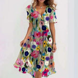 Sichelle – Luftiges Chiffonkleid mit Print – Mehrfarbig