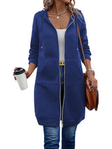 Nayvah - Langarm Kapuzenpullover Mit Reißverschluss – Blau