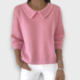 Lynora – Pullover mit Kragendetail – Rosa
