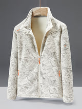 Damen-Fleecejacke mit durchgehendem Reißverschluss | Outdoor-Jacke mit Rollkragen – Weiß