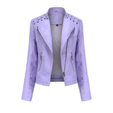Drune | pu-lederjacke mit reibverschluss – Violett