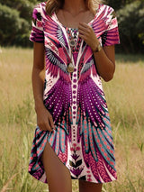 JULIA – Lebhaftes Kleid im Bohemian-Stil – Pink
