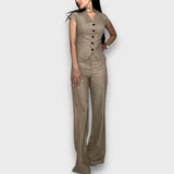 Laura – Elegantes Set mit femininer Silhouette – Khaki