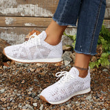 Susannah - Atmungsaktiver Strick-Turnschuh mit Schnürung – Weiß