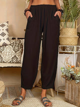 Amara - Entspannte Hose mit weicher Textur und lockerer Passform – Schwarz