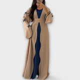 Jasmin - Elegantes Set aus Cardigan und Kleid mit Schleifenakzent – Blau