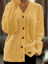 Arijia – Bequemer Strickpullover – Gelb