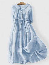 Tharyssa | Elegantes Kleid für den frühen Frühling – Blau