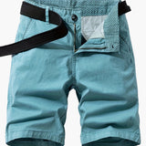 Herren-Bermudashorts mit Gürtel für Freizeit & Urlaub – Hellblau
