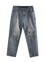 Daunte | Baggy-Jeans aus grauem Denim mit leichter Waschung – Blau