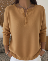 Belen - Softtouch-Henley-Sweatshirt – Beige