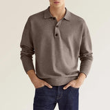 Leopold | Langarm-Poloshirt für Herren – Braun