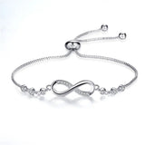 Verstellbares Unendlichkeit-Armband aus Silber – Silber