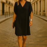 Essie – V-Ausschnitt-Kleid Mit Wickeloptik – Schwarz