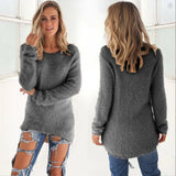 Faye - Warmer Pullover für Damen – Grau