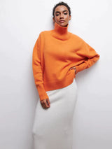Lässiger Strickpullover -OLIVIA – Orange