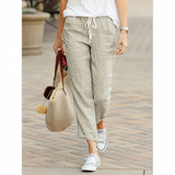 Avery - Freizeithose mit Kordelzug – Beige