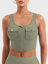 Vexoro | Atmungsaktives Tanktop Damen für Sommer Fitness – Grün