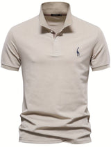 Noah | Slim Fit Klassisches Poloshirt mit sportlichem Kragen-Detail – Beige