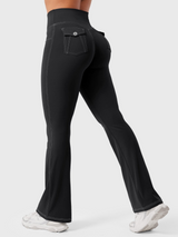 Vexaro | Flexibles Flared-Leggings für Damen Sommer – Schwarz