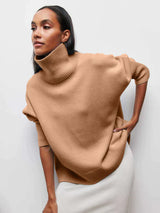Lässiger Strickpullover -OLIVIA – Hellbraun