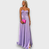 Victoria – Schulterfreies Abendkleid mit Rückenschnürung – Helllila