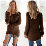 Faye - Warmer Pullover für Damen – Braun