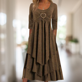 Areba - Entspanntes langes Kleid – Braun