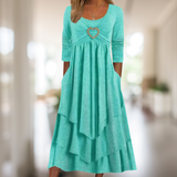 Areba - Entspanntes langes Kleid – Hellgrün