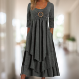Areba - Entspanntes langes Kleid – Dunkelgrau