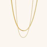 Hailey Mehrschichtige Goldkette Halskette – Gelbgold