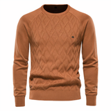 Strickpullover mit Rautenmuster für Männer - Adam – Schokolade