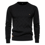 Herren-Strickpullover mit Rautenmuster - Adam – Schwarz