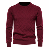 Strickpullover mit Rautenmuster für Männer - Adam – Rot