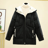 Warme jacke mit kapuze - Laurena – Schwarz