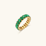 Antoinette Diamant Simulant Gold Ring – Smaragd