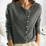 Elegante Strickjacke mit Knopfverschluss für Damen | Ideal für alle Jahreszeiten – Grau