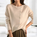 Elegante Strickjacke mit Knopfverschluss für Damen | Ideal für alle Jahreszeiten – Beige