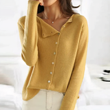 Elegante Strickjacke mit Knopfverschluss für Damen | Ideal für alle Jahreszeiten – Gelb